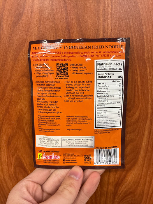 Bamboe Mie Goreng Spicy Seasoning, 1.4oz