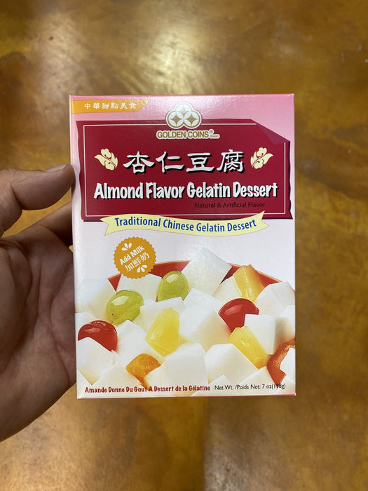 Golden Coins Almond Flavour Gelatin dessert, 7oz - Eastside Asian Market