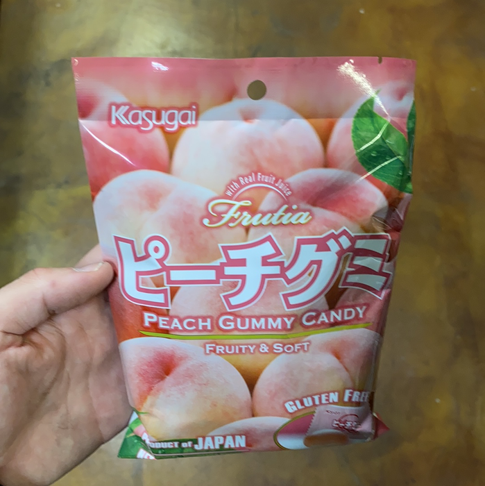 Kasugai Peach Gummy Candy, 4.67oz - Eastside Asian Market