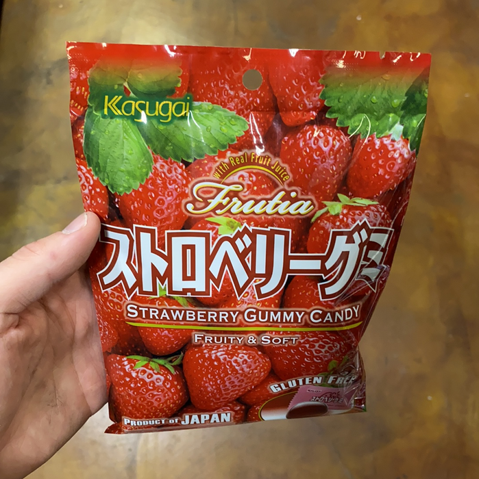 Kasugai Strawberry Gummy Candy, 4.76oz - Eastside Asian Market