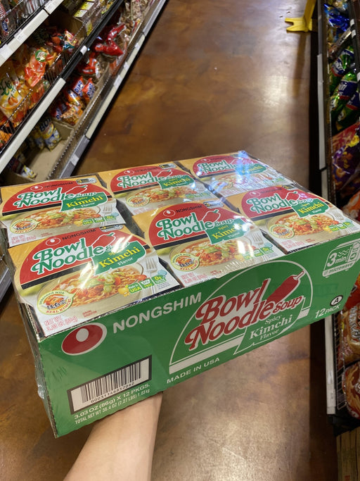 Nongshim Bowl Noodle Soup Spicy Kimchi, 1 Case - Eastside Asian Market