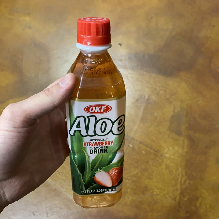 OKF Aloe Strawberry Juice, 500ml - Eastside Asian Market
